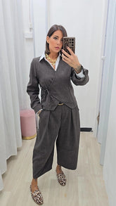 COORDINATO PORTAFOGLIO MARRONE/GRIGIO
